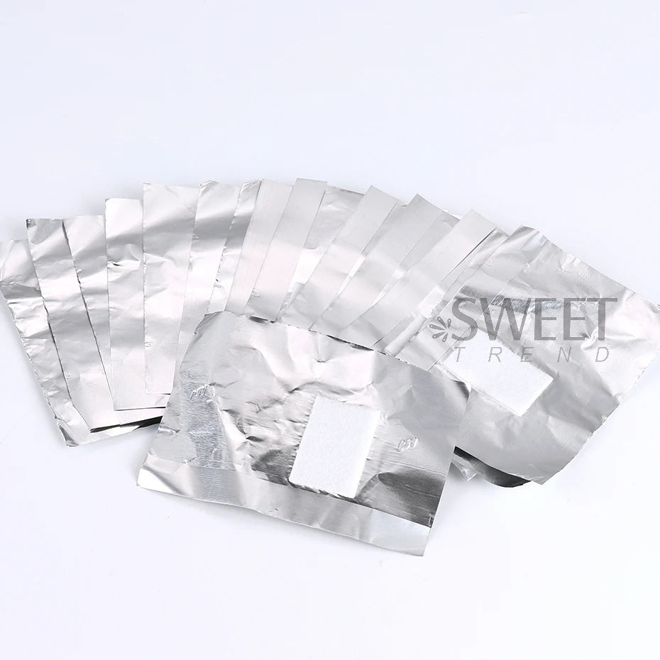 50/100pcs Remover Aluminum Foil Nail Wraps For Soak Off Acrylic Gel Polish Professional Cleaning With Cotton Pad Manicure Tools