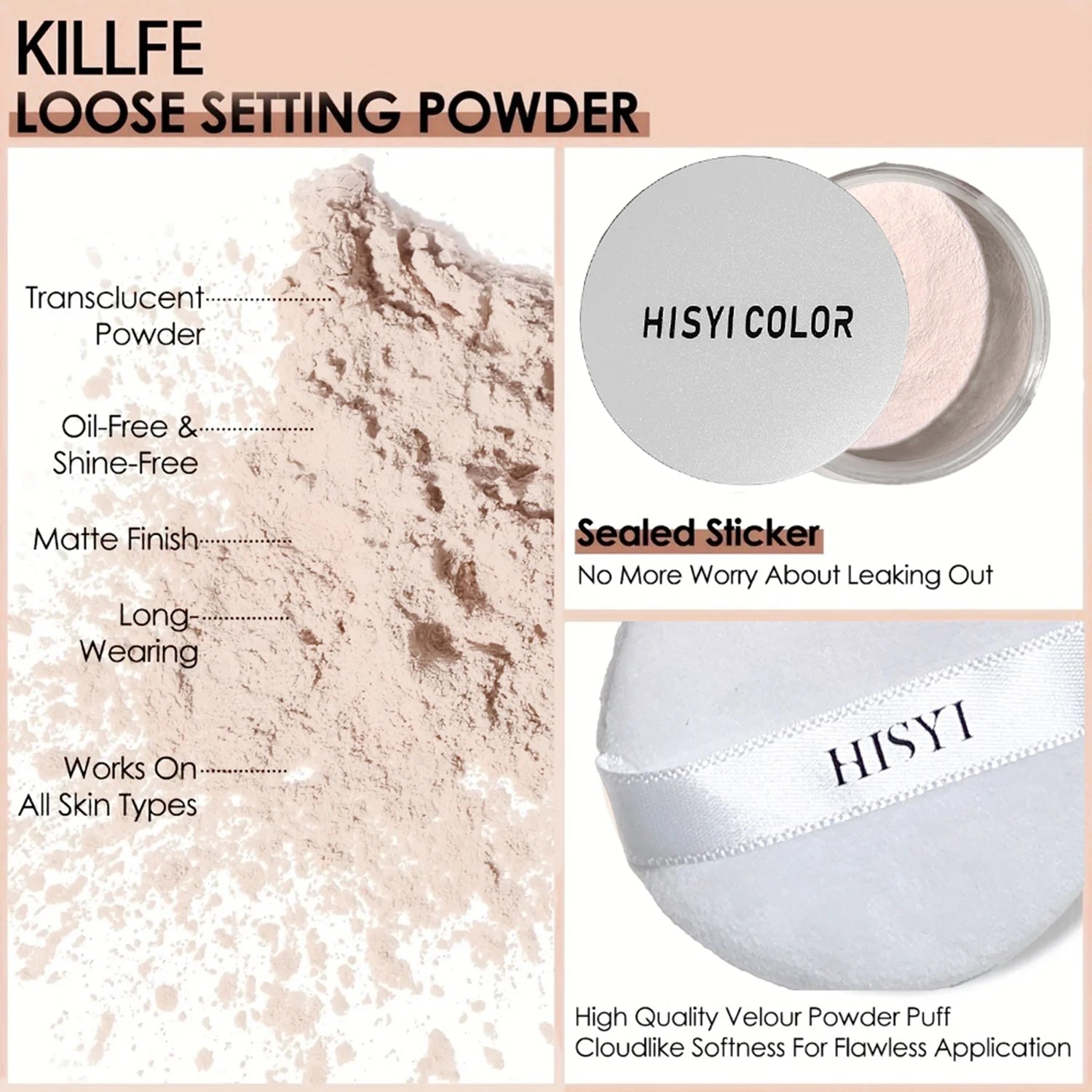 Waterproof Matte Loose Setting Powder – Oil Control, Brightening, Long-Lasting, Natural Finish, Multi-Skin, Unisex, Certified