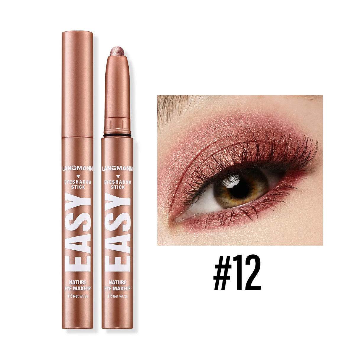 Shimmer & Matte Multi-Color Eyeshadow Sticks | Blendable, Long-Lasting Eye Shadow Pencils Smooth Application for Bold or Natural