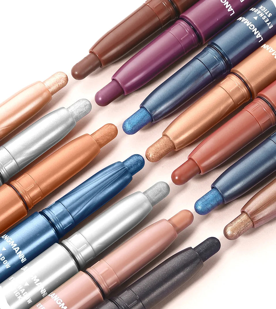 Shimmer & Matte Multi-Color Eyeshadow Sticks | Blendable, Long-Lasting Eye Shadow Pencils Smooth Application for Bold or Natural