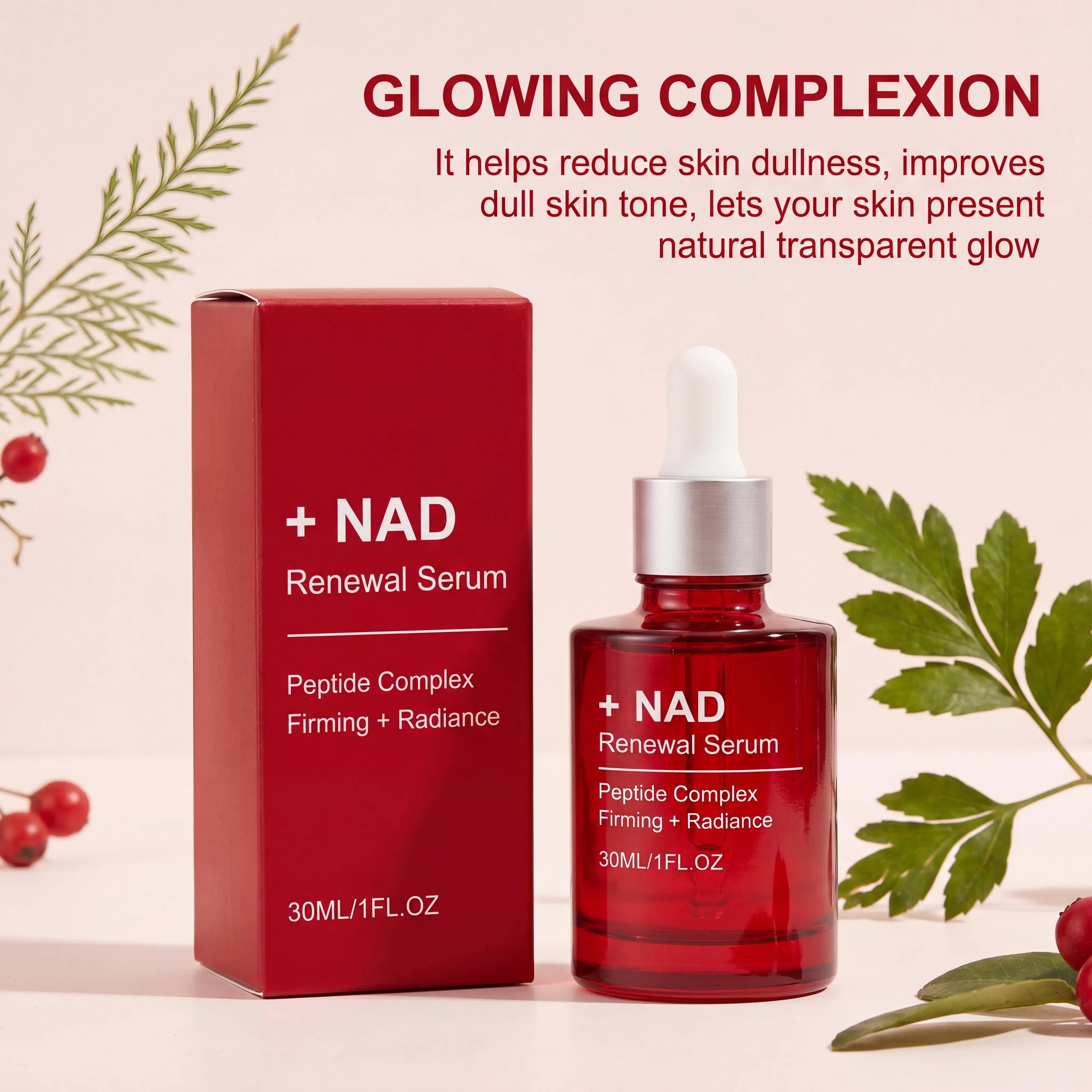 NAD Renewal Serum Peptide Complex Firming Brightening Anti Aging Hydrating Smooth Fine Lines Boosting Radiance Face Essence NAD Renewal Serum