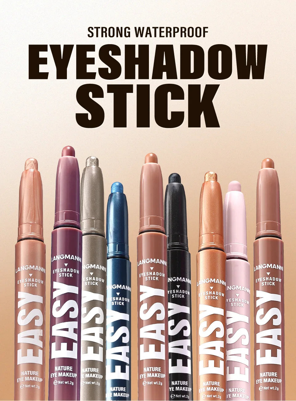 Shimmer & Matte Multi-Color Eyeshadow Sticks | Blendable, Long-Lasting Eye Shadow Pencils Smooth Application for Bold or Natural