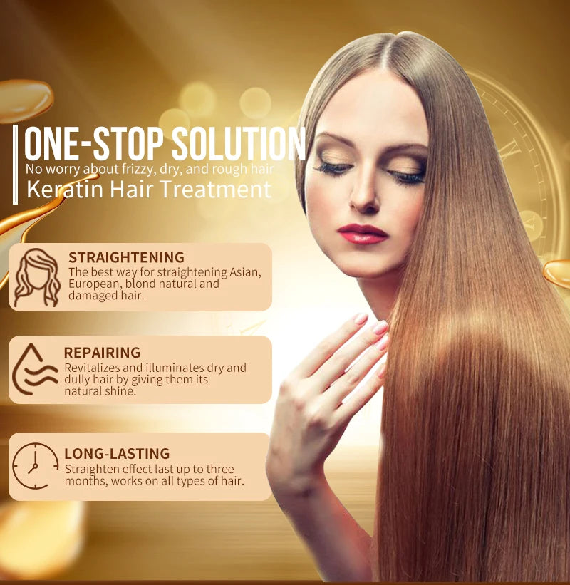 PURC Brazilian Keratin Hair Treatment Straightening Smoothing For Deep Curly Hair Treatment Professional Hair Care Products PURE