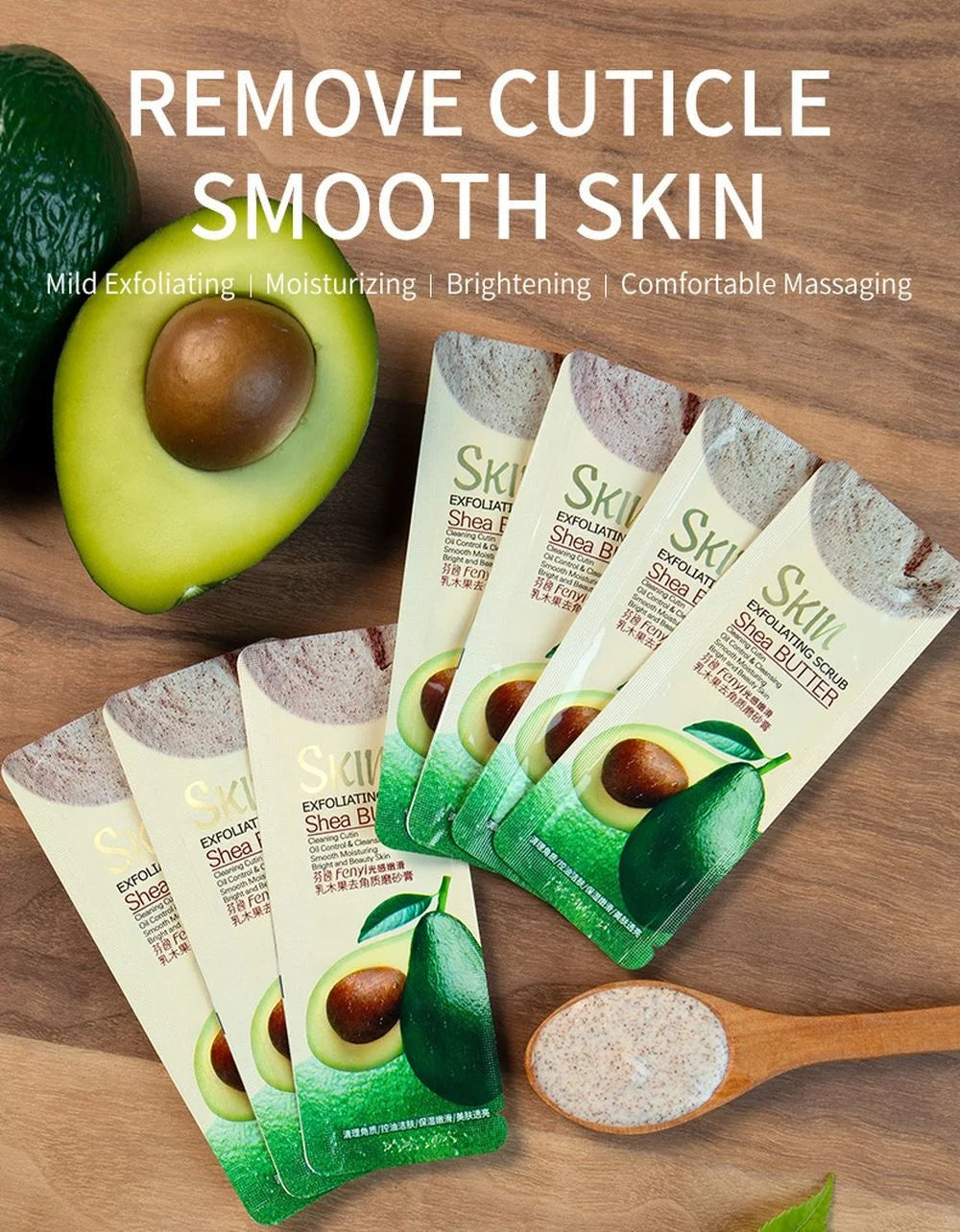 5pcs Shea Butter Exfoliating Peeling Gel Facial Scrub Moisturizing Nourishing Repair Scrub Face Cream Blackhead Remove Skin Care