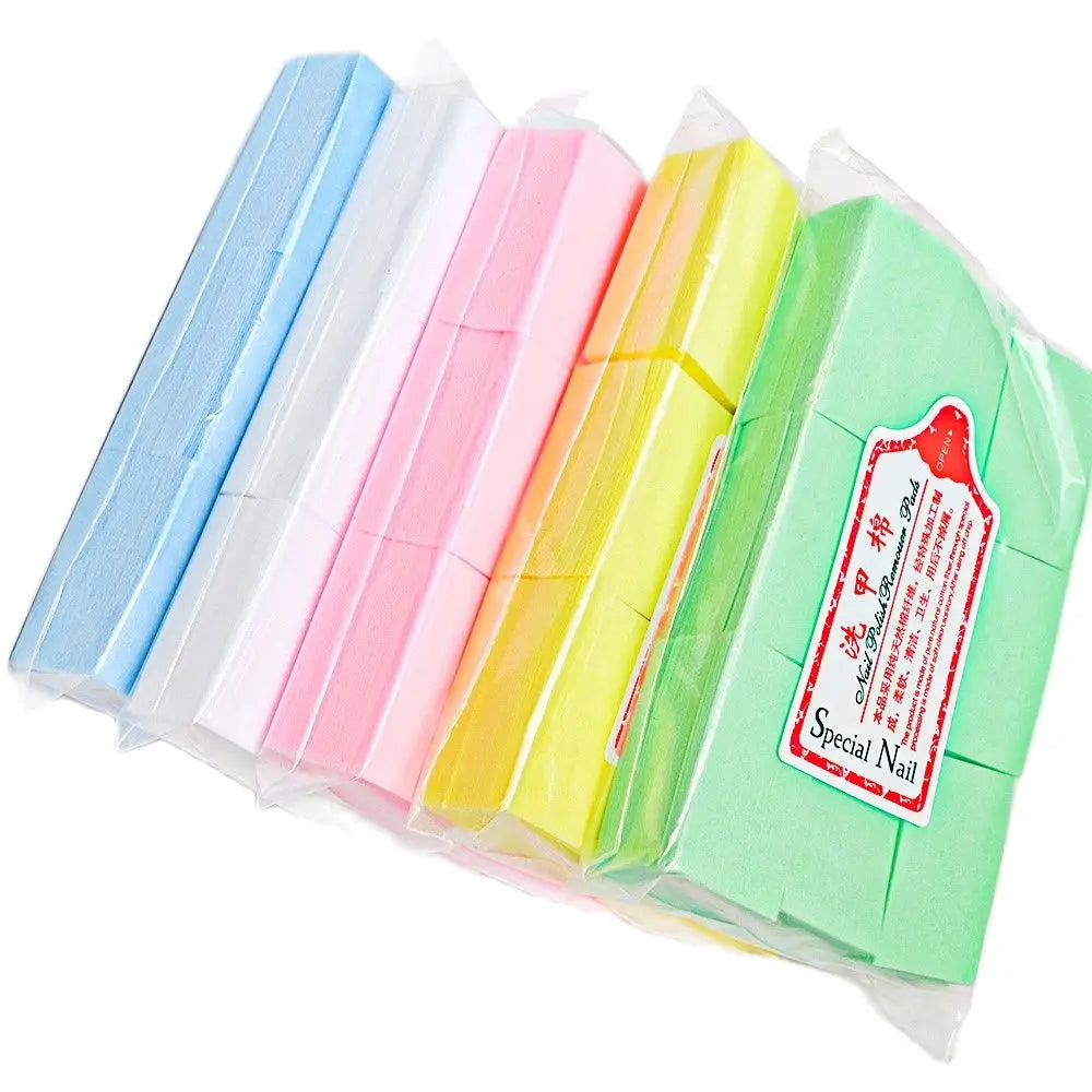 600pcs/Lot Nail Lint-Free Paper Cotton Fiber Tissue 5colors Nails Art Cleanin Cleaner Pad Polish Cotton Remover Sheet Wiper C#13