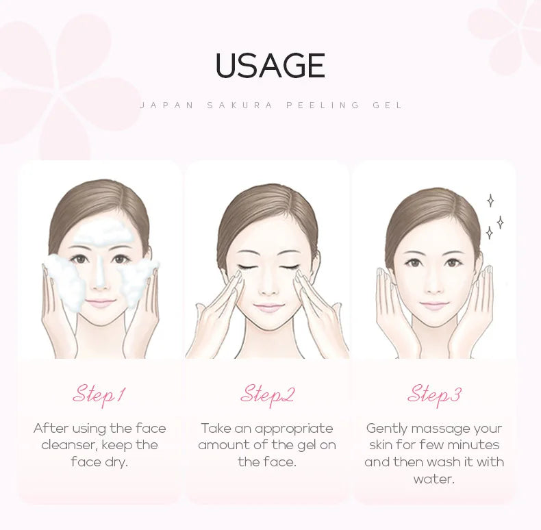 LAIKOU Exfoliating Face Scrub Peeling Gel Moisturizing Whitening Sakura Japan Remove Blackhead Acne Detoxifies & Clean All Skin