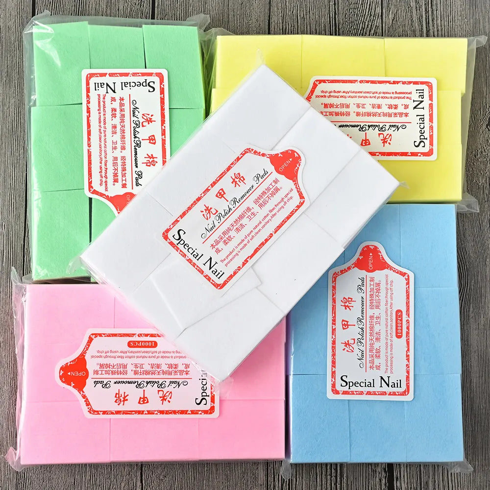 600pcs/Lot Nail Lint-Free Paper Cotton Fiber Tissue 5colors Nails Art Cleanin Cleaner Pad Polish Cotton Remover Sheet Wiper C#13