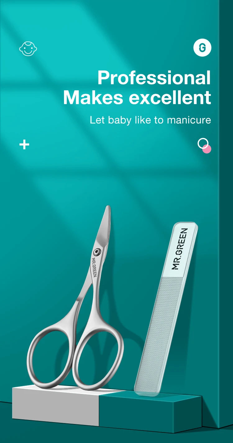 MR.GREEN Baby Safety Nail Scissors  Nail Care Clippers Cutter Newborn Baby Convenient Daily Nail File Shell Shear Manicure Tool