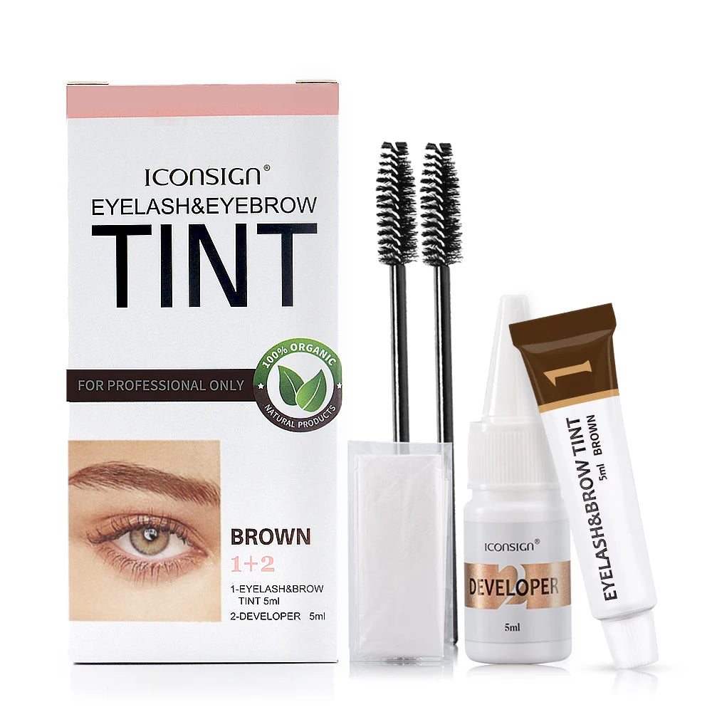 ICONSIGN Eyelash Eyebrow Dye Tint Kit Mascara Lift Tinting Tattoo Eyes Makeup Tools Keep 60 To 80 Days