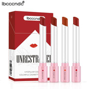 4-Lasting Stick Waterproof Lip Set - Long-Lasting Matte Lipstick with Transparent Finish - Perfect Valentine's Day Gift for Her