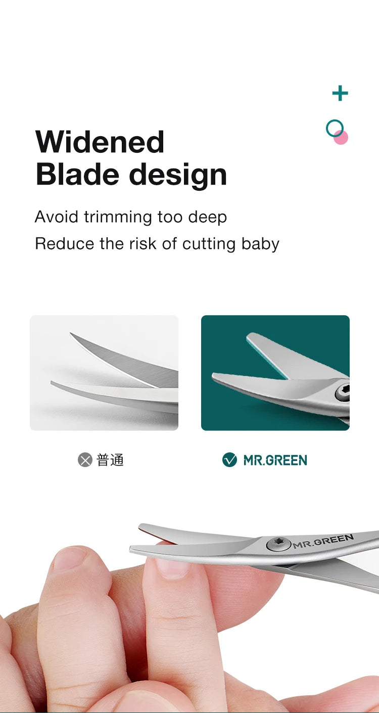 MR.GREEN Baby Safety Nail Scissors  Nail Care Clippers Cutter Newborn Baby Convenient Daily Nail File Shell Shear Manicure Tool