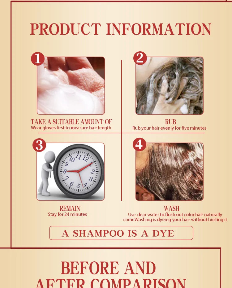 Mokeru Natural Fast Coloring Argan Oil For Hair Dark Brown Argan Speedy Hair Color Shampoo for Gray Hair Dye Shampoo