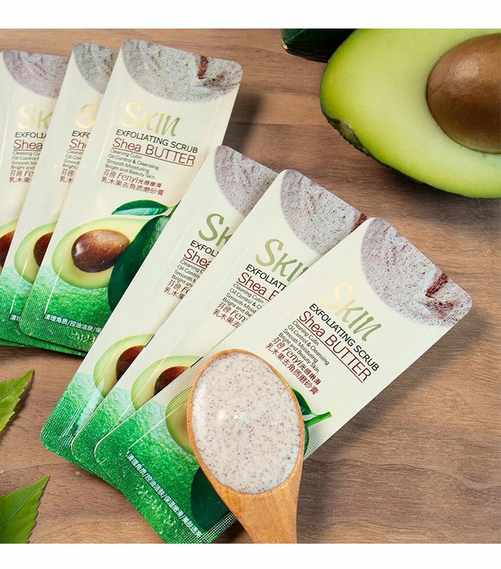 5pcs Shea Butter Exfoliating Peeling Gel Facial Scrub Moisturizing Nourishing Repair Scrub Face Cream Blackhead Remove Skin Care