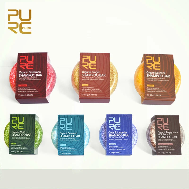 PURC Hair Shampoo Bar Ginger Polygonum Cold Processed Soap Smoothing Cleaning Anti Dandruff Soap Bar Soft Hair Care