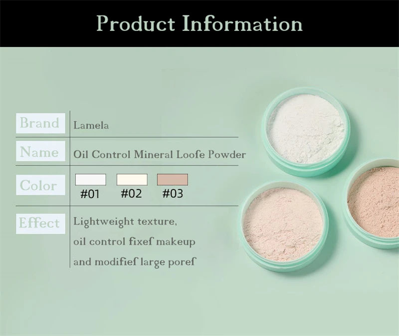 3 Colors Makeup Loose Powder Transparent Natural Face Finishing Powder Professional Oil-control Waterproof Matte Setting Powder