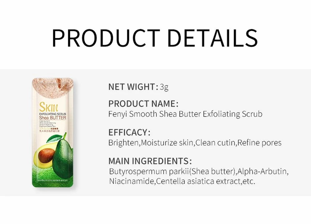 5pcs Shea Butter Exfoliating Peeling Gel Facial Scrub Moisturizing Nourishing Repair Scrub Face Cream Blackhead Remove Skin Care
