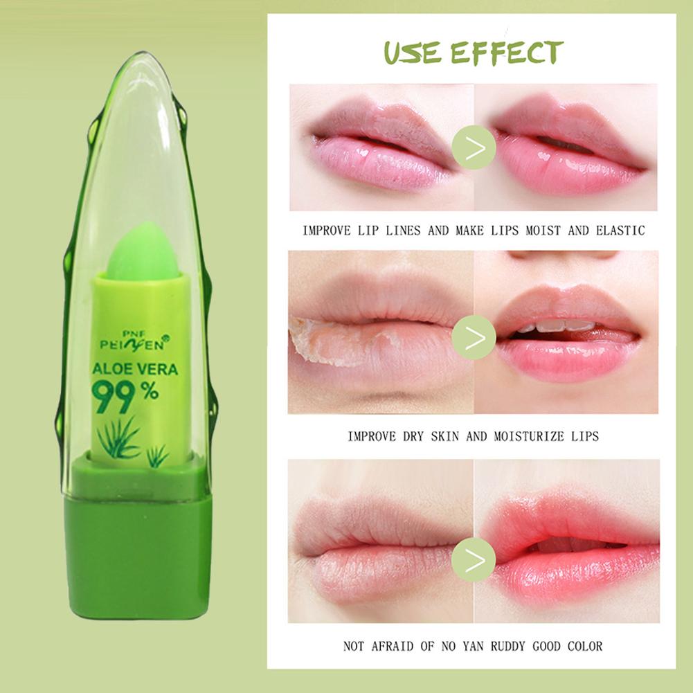 Aloe Vera Discolored Lip Balm/Lip Tint Magic Color Changing Lipstick Moisturizing Lasting Nourishing Lip Gloss Lip Makeup Care
