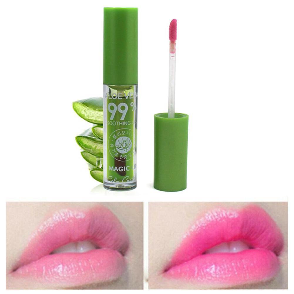 Aloe Vera Discolored Lip Balm/Lip Tint Magic Color Changing Lipstick Moisturizing Lasting Nourishing Lip Gloss Lip Makeup Care