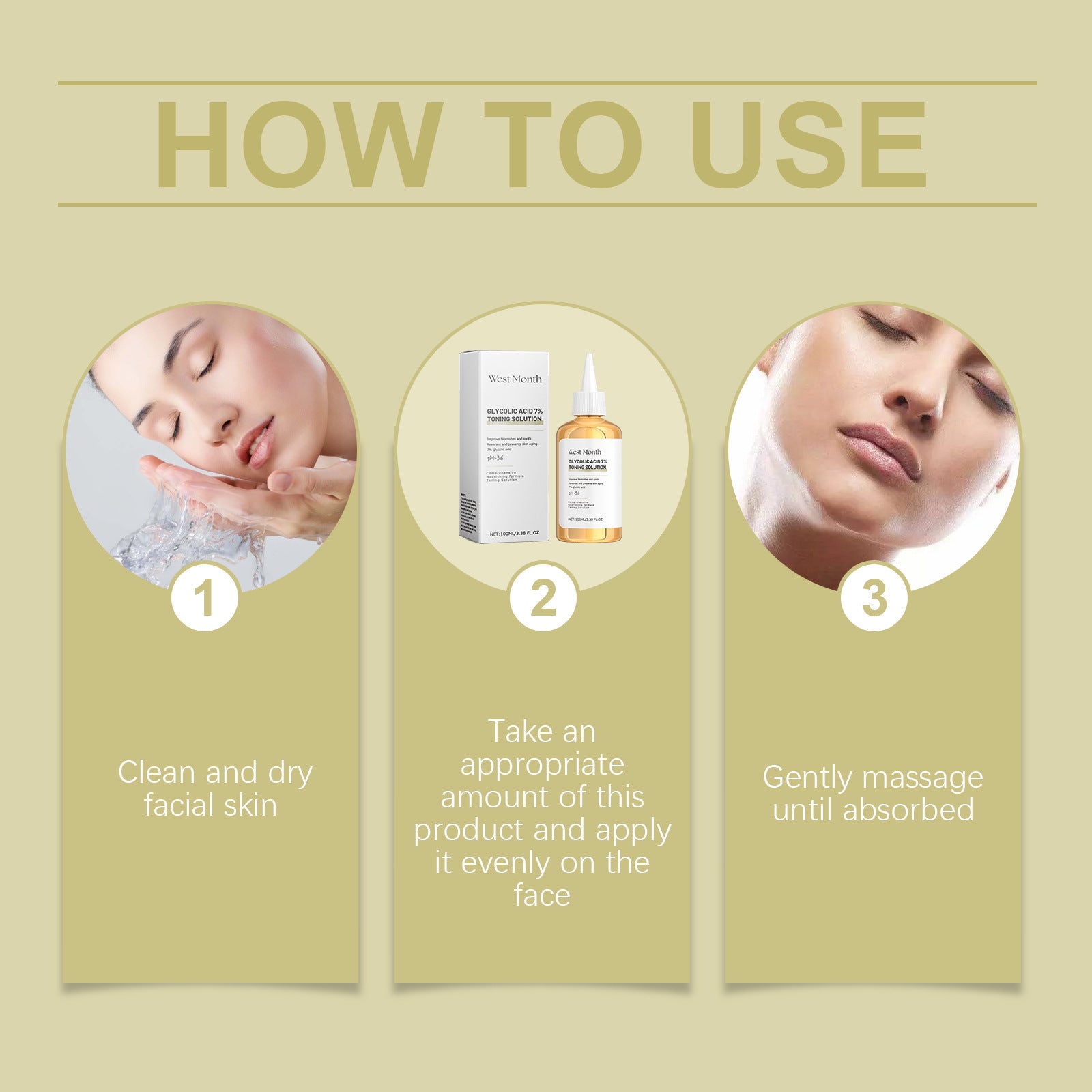 West&Month Glycolic Toner Remove Acne Marks Lightening Repairing Exfoliating Hydrating Whitening Rejuvenating Skin Care Products