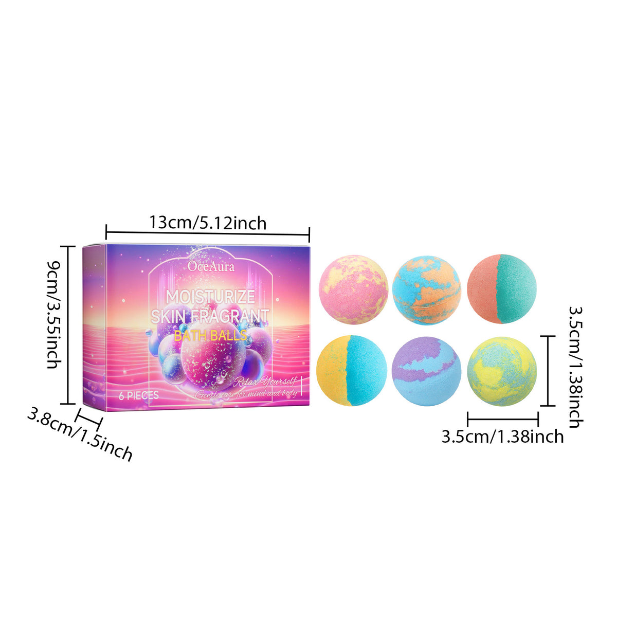 Bubble Bath Bombs Rosemary Lavender Aromatherapy Body Cleaning Exfoliating Relaxation Moisturize Stress Relief Shower Salt Balls