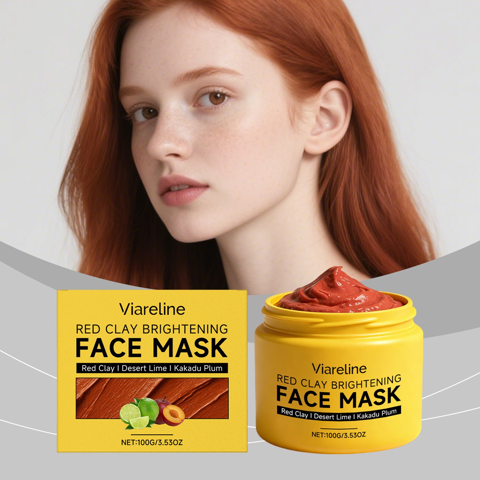 Red Clay Mask Deep Cleansing Shrinking Pores Improve Dark Spots Tighten Whitening Hydrating Oil Control Brightening Facial Mask