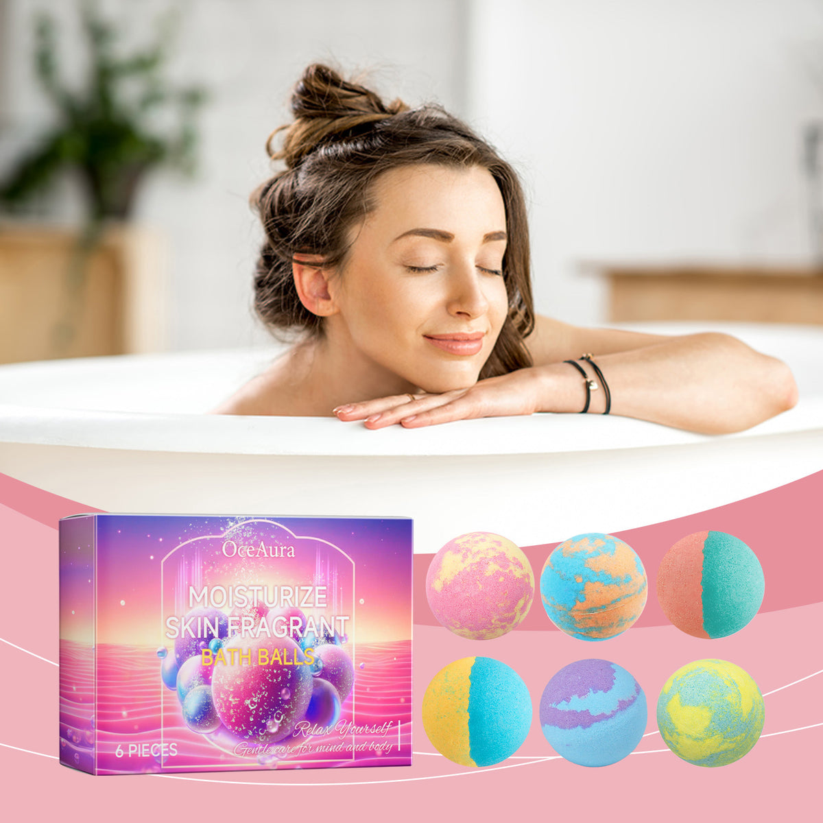Bubble Bath Bombs Rosemary Lavender Aromatherapy Body Cleaning Exfoliating Relaxation Moisturize Stress Relief Shower Salt Balls