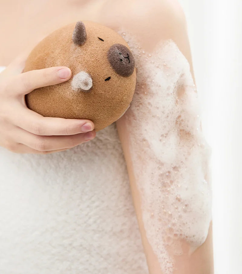 Cute Bath Ball Sponge Cleaning Brushes Cartoon Animal Bubble Sponges Ball Easy Foaming Massage Ball Scrubber For Kids Shower