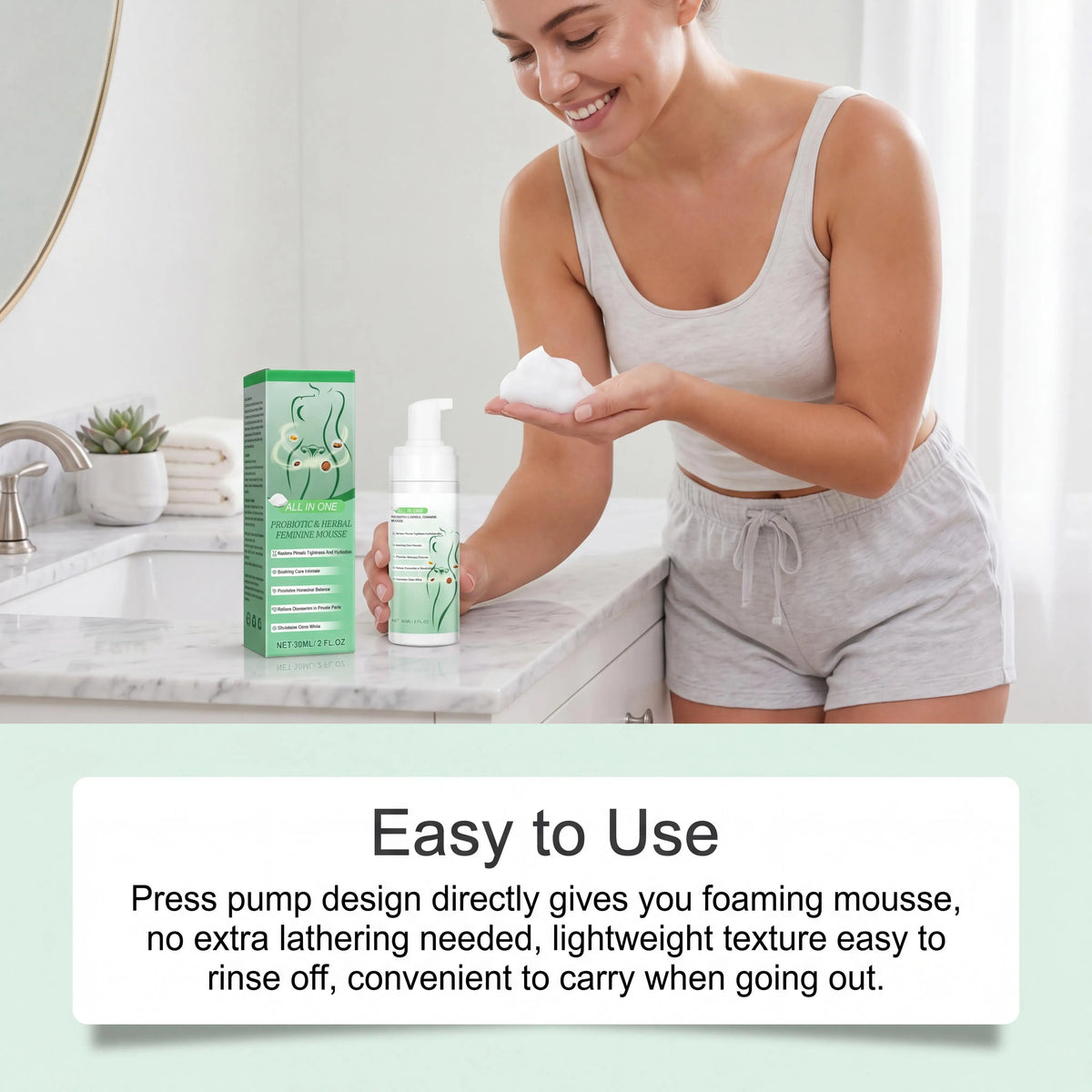 Herbal Women Private Part Care Hygiene Cleansing Mousse PH Balanced Relieve Local Discomfort Remove Odor Daily lasting Protect