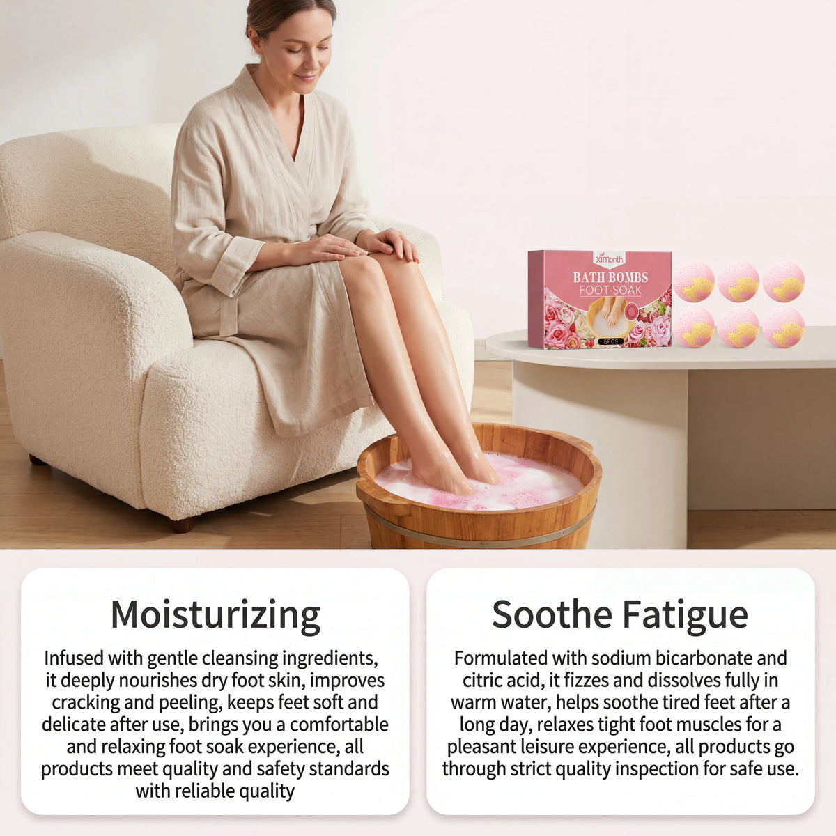 Rose Foot Bath Ball Nourishing Foot Soak Effervescent Tablet Deep Cleaning Exfoliate Feet Skin Relaxing Care Spa Soothe Fatigued