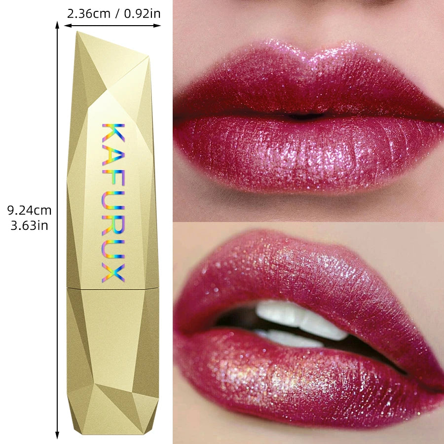 1PC Diamond Shimmer Diamond Shimmer Glitter Lipstick Long Lasting Waterproof Lip Oil for Women Girls Lips Tint Makeup Cosmetics