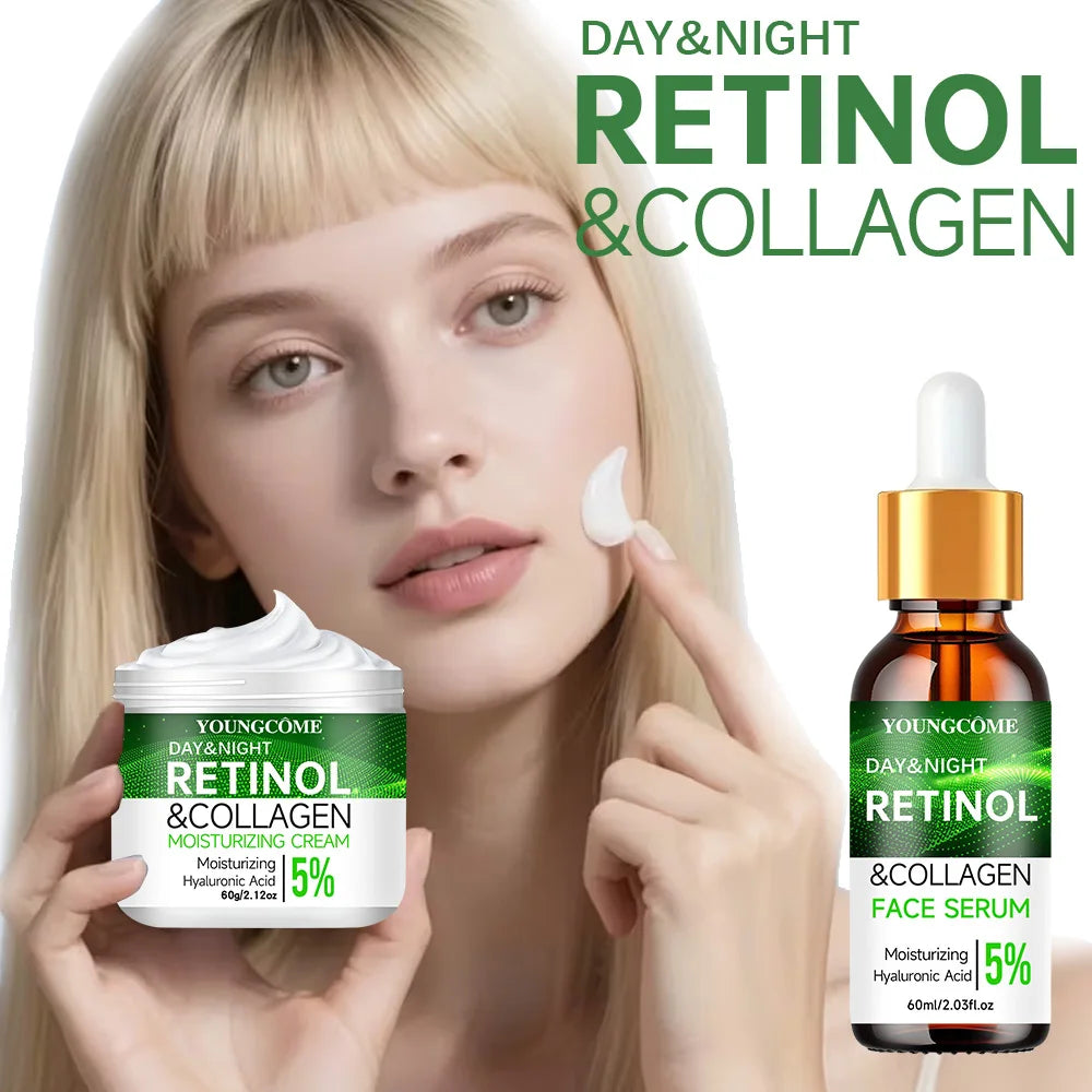 YOUNGCOME Retinol Day Night Moisturizer Cream - Hyaluronic Acid Hydration for Daily Skin Care | Face Moisturizing Lotion