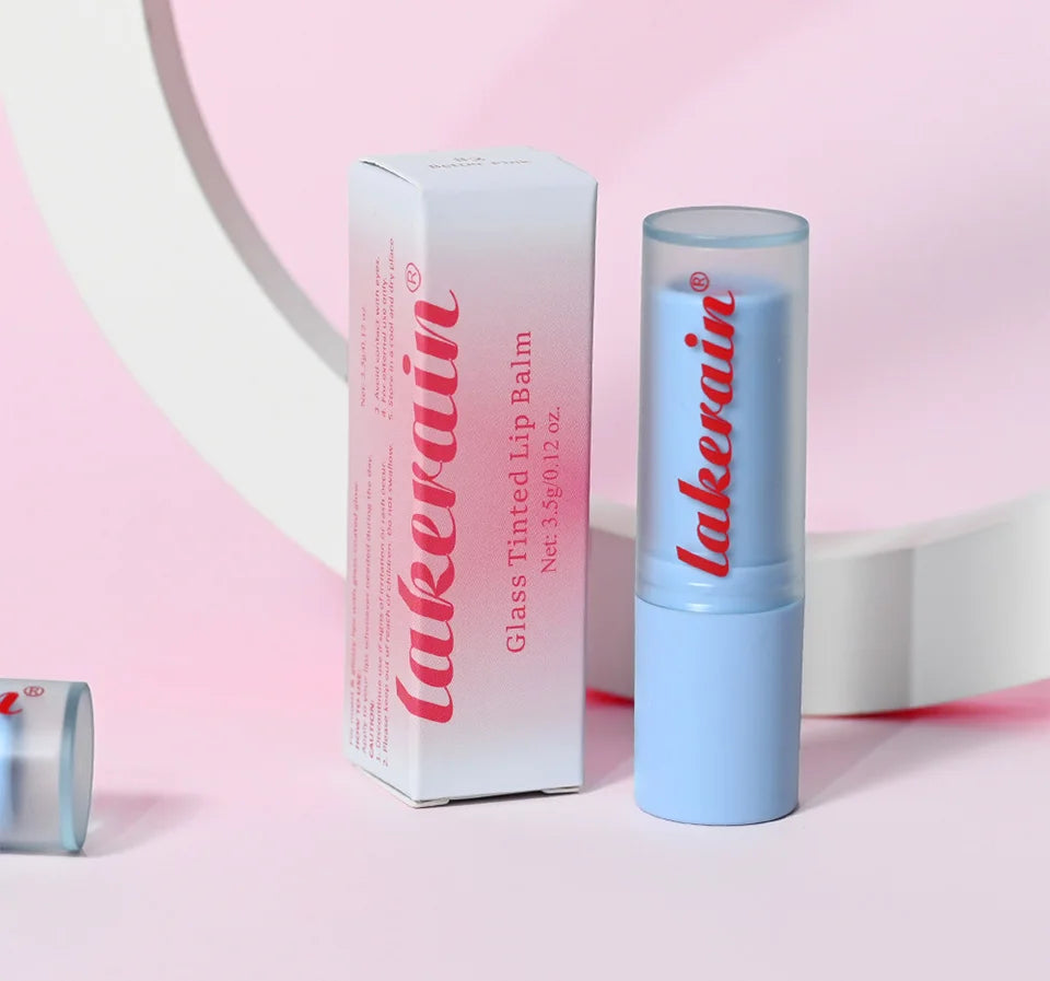 Glass Tinted Lip Balm Light Cherry Red Orange Glow Moisturizing Vegetarian Lip Balm With Bright Clear Color Korea Lip Cosmetics