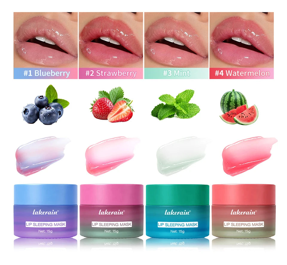 Blueberry Overnight Lip Sleeping Mask Dual Color Hydrates Dry Cracked Skin Reduces Fine Lines Moisturizing Nourishment Care