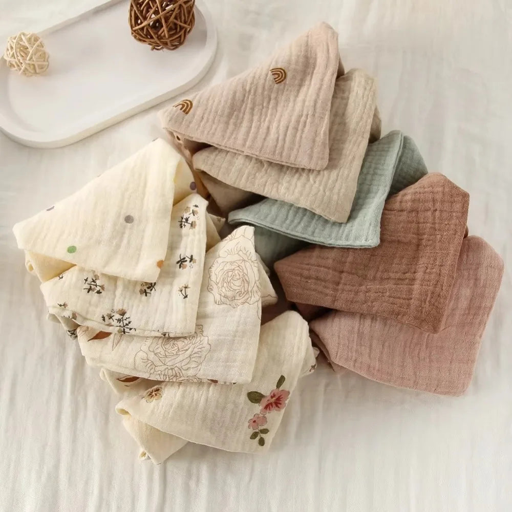 Portable High Quality 4-Layer Pure Cotton Cotton Washcloth Absorbent Soft Square Towels Gauze Cotton Towels Newborn Burp Cloth