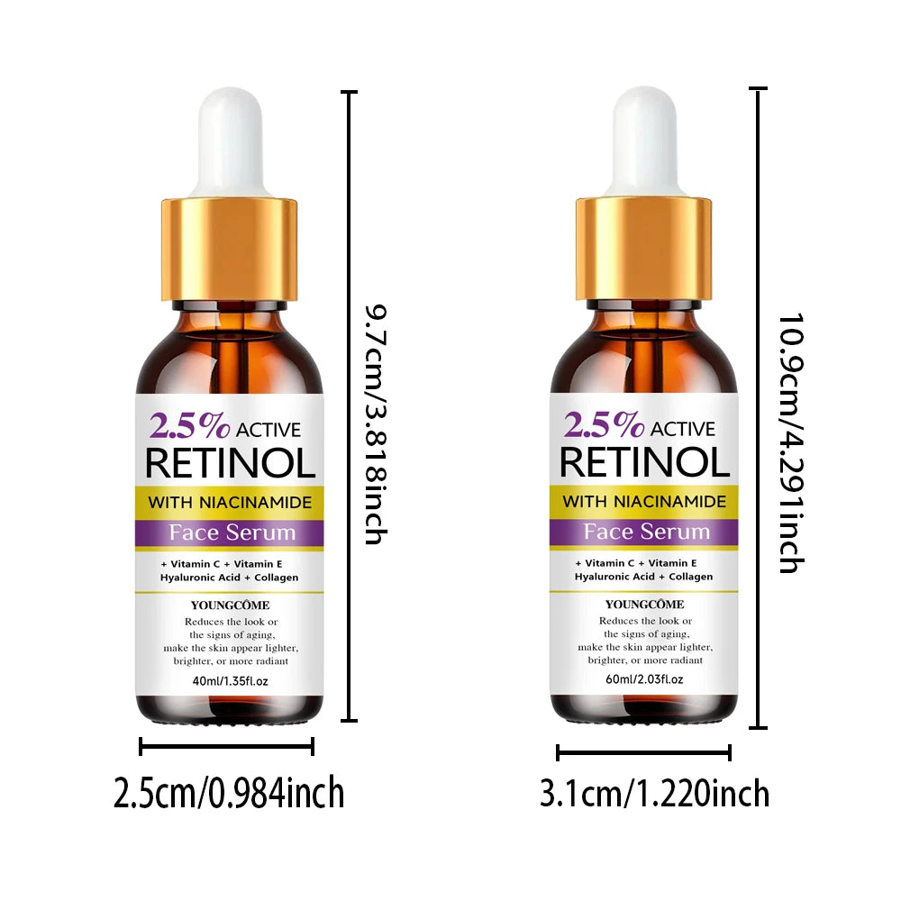 Retinal Face Serum With Niacinamide Vitamin C/E, Hyaluronic Acid & Collagen Softens Skin, Brightening & Radiance Boost