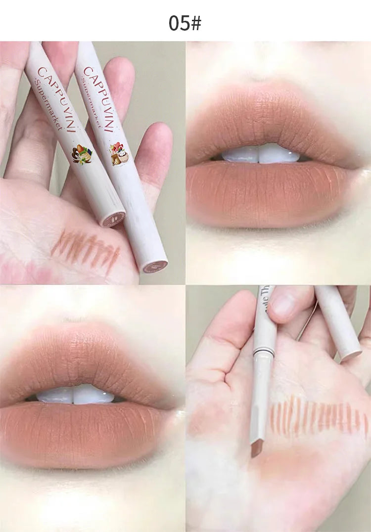 CAPPUVINI Matte Lip Liner Outline Lips Lipstick Pen Waterproof Long-lasting Color Lip Pencil Lipstick Pen