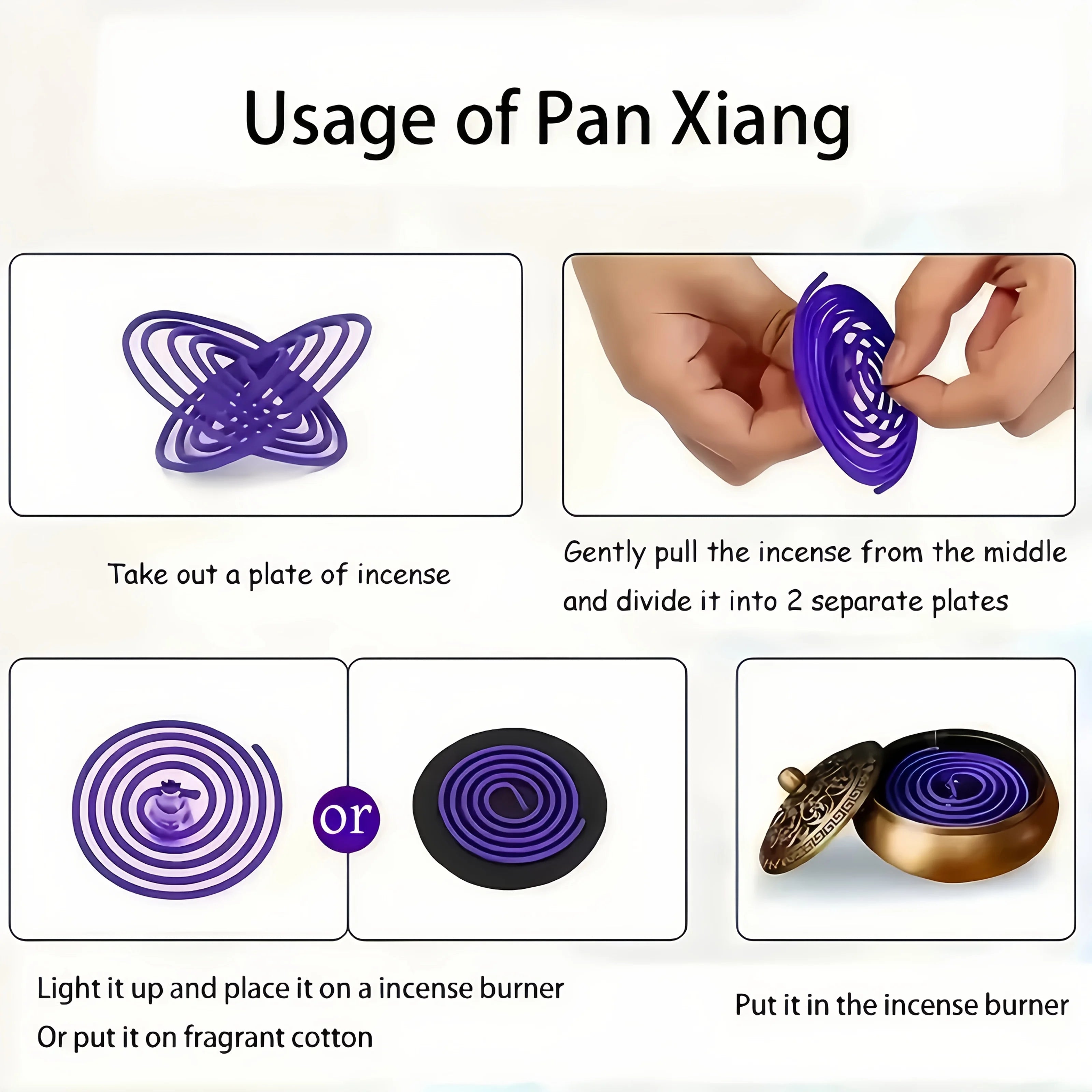 50 Lavender Scented Spiral Candles, Burning Time for 3-4 Hours, Fresh and Elegant Fragrance, Suitable for Yoga, Meditation, Home, Office and Outdoor Use, Portable and Long-Lasting Fragrance, Natural and Long-Lasting Lavender
