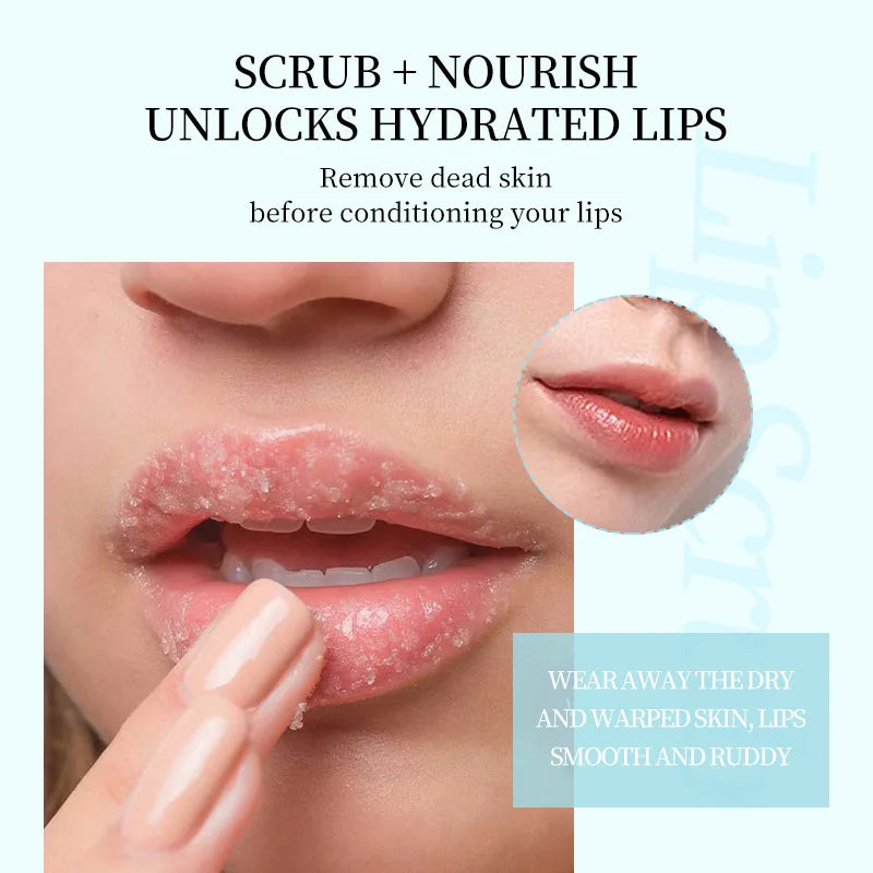 Moisturizing Anti-Chapped Lip Scrub, Brightens, Whitens, and Softens Lips, Gently Removes Dead Skin and Chapped Skin