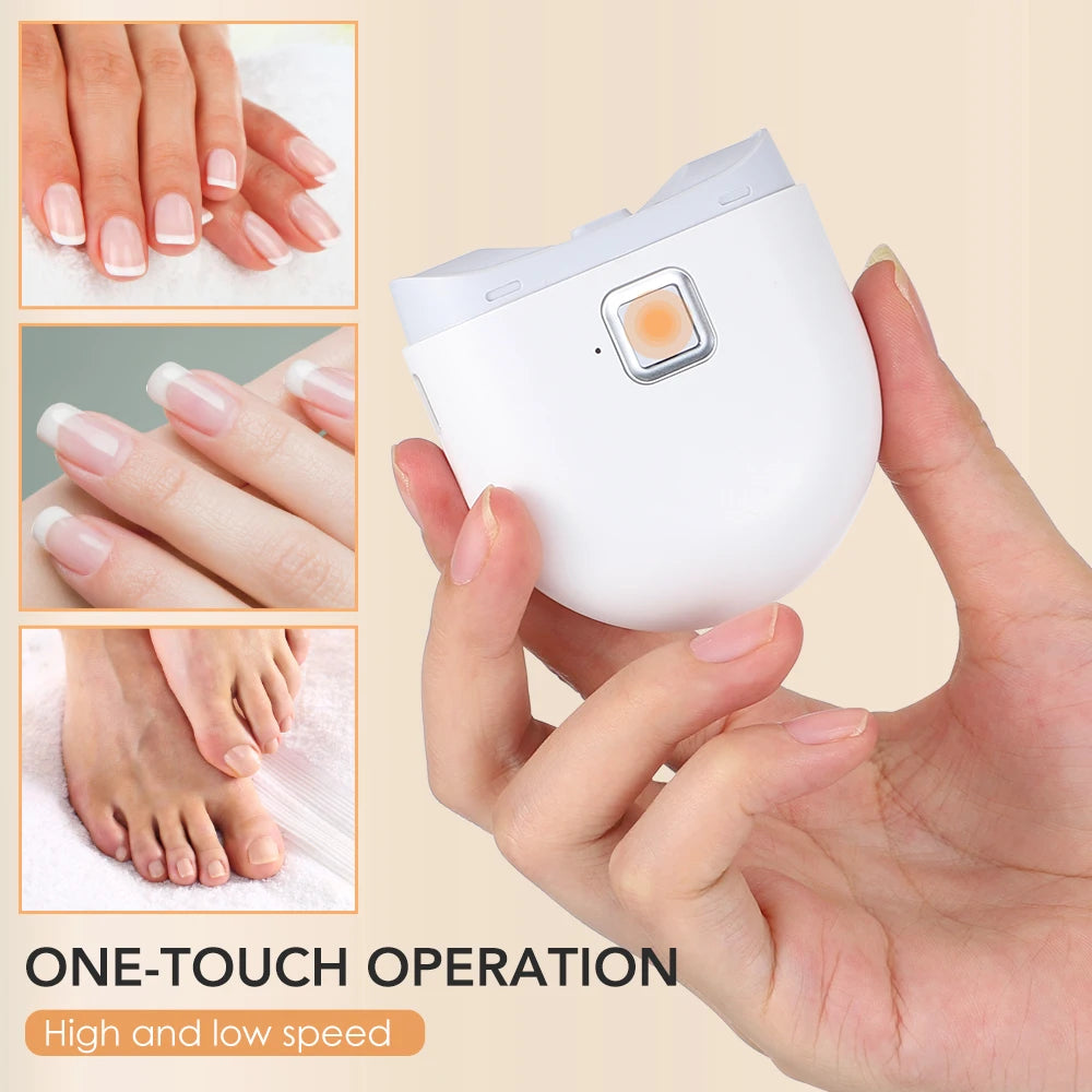 Electric Nail Clipper Cutter With LED Light 2in 1 Automatic Nail Grinder Trimmer For Baby Adult Mini Manicure Tools Nail Care
