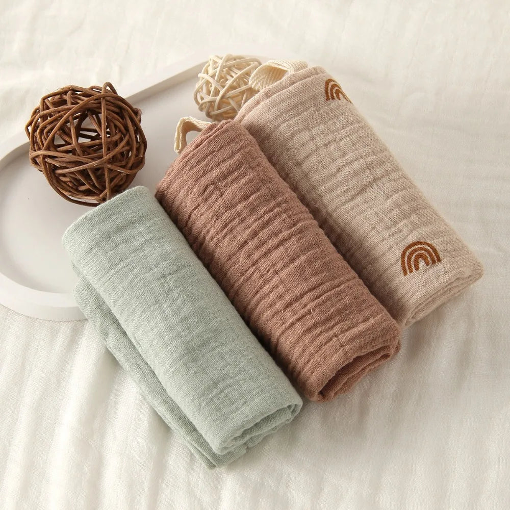 Portable High Quality 4-Layer Pure Cotton Cotton Washcloth Absorbent Soft Square Towels Gauze Cotton Towels Newborn Burp Cloth