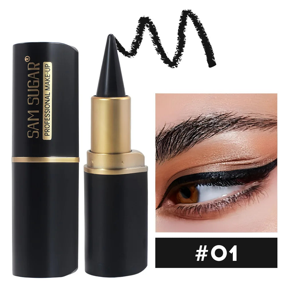 Black Waterproof Eyeliner Pen Long Lasting 24H Smudge Proof Gel Makeup Highlighter For Smokey Eye Look Fast Drying