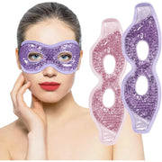 Cooling Gel Eye Mask with Eye Holes Cold Eye Packs for Puffiness & Swelling Reusable Hot Cold Compress Heat Ice Gel Pack