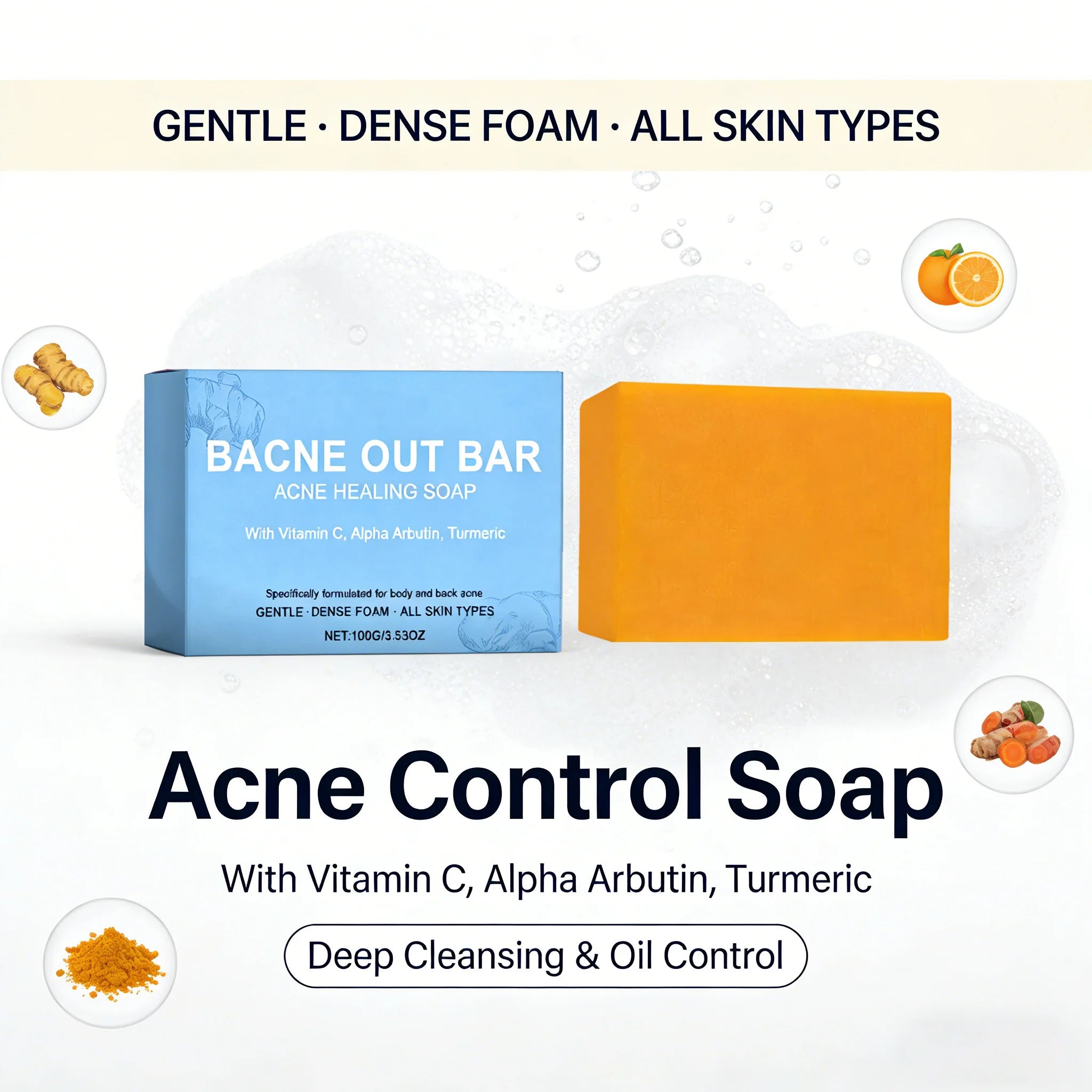 Body Cleansing Soap Gentle Anti Acne Exfoliating Facial & Body Cleanser Brightening Oil Control Soothing Skin Care Shower Soap