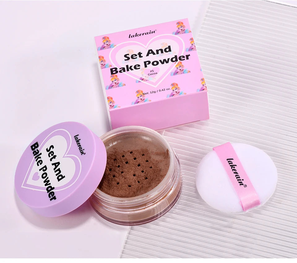 Lakerain Loose Baking Setting Powder Oil Control Natural Matte Finish Long Lasting Makeup Setting Powder Korean Cosmetic 4colors