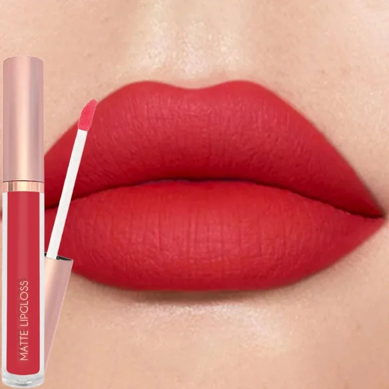 12 Colors Matte Velvet Sexy Lip Gloss Waterproof Long-Lasting Non-stick Cup Lip Glaze Nude Liquid Lipstick Lips Makeup Cosmetics