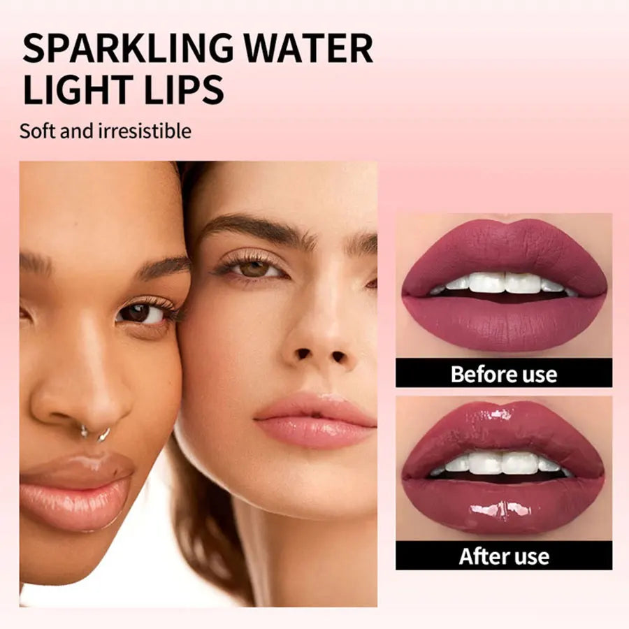 Watery Crystal Clear Jelly Lip Oil Lip Balm Moisturizing And Smoothing Lip Lines Jelly Pout Lip Gloss Glass Lip Fruit Scent