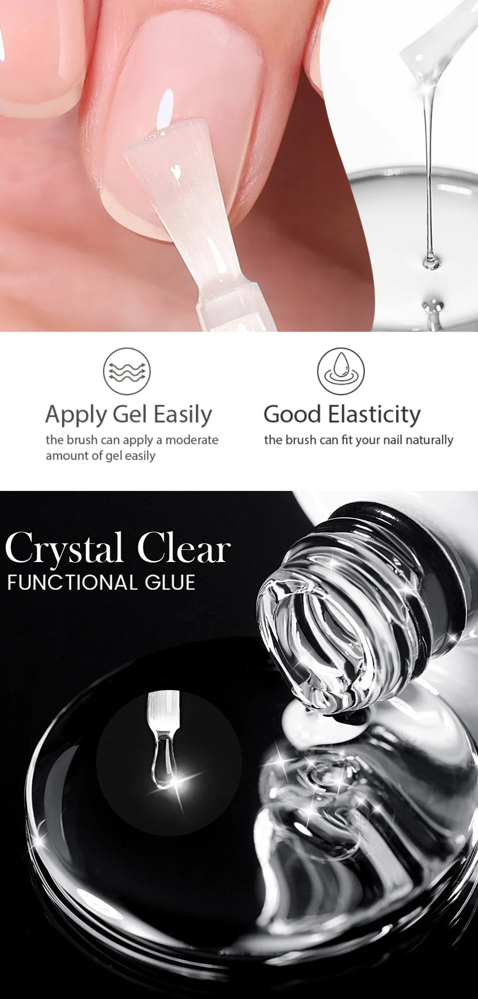 BORN PRETTY 10ml Base Gel Top Coat Rubber Gel Reinforcement Gel for Nails Tools Soak Off UV LED Nail Varnish Function Gel