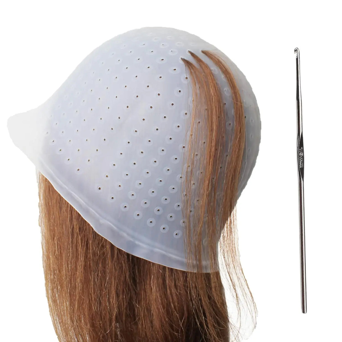 2pcs Reusable Silicone Hair Staining Cap Multicolor Hair Coloring Dye Cap with Hook Silicone Hair Coloring Cap for Home Salon