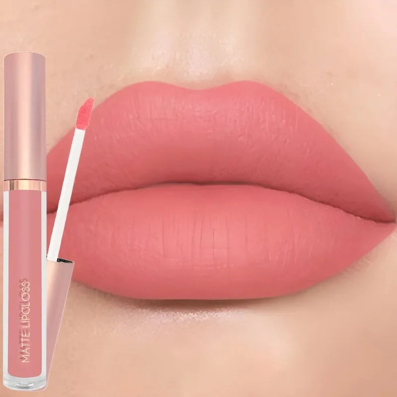 12 Colors Matte Velvet Sexy Lip Gloss Waterproof Long-Lasting Non-stick Cup Lip Glaze Nude Liquid Lipstick Lips Makeup Cosmetics