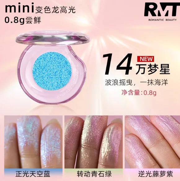RMT High Gloss Chameleon Highlight Matte Purple Fine Powder Cream Blusher Shiny Face Brightening Integrated Plate ROMATIC Makeup